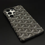 EGY Monogram Pattern Fabric Texture Mobile Case Cover for Samsung Galaxy S26 Ultra