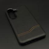 Diagonal Stitch Leather Microfiber Inner Mobile Case Cover for Samsung Galaxy S26