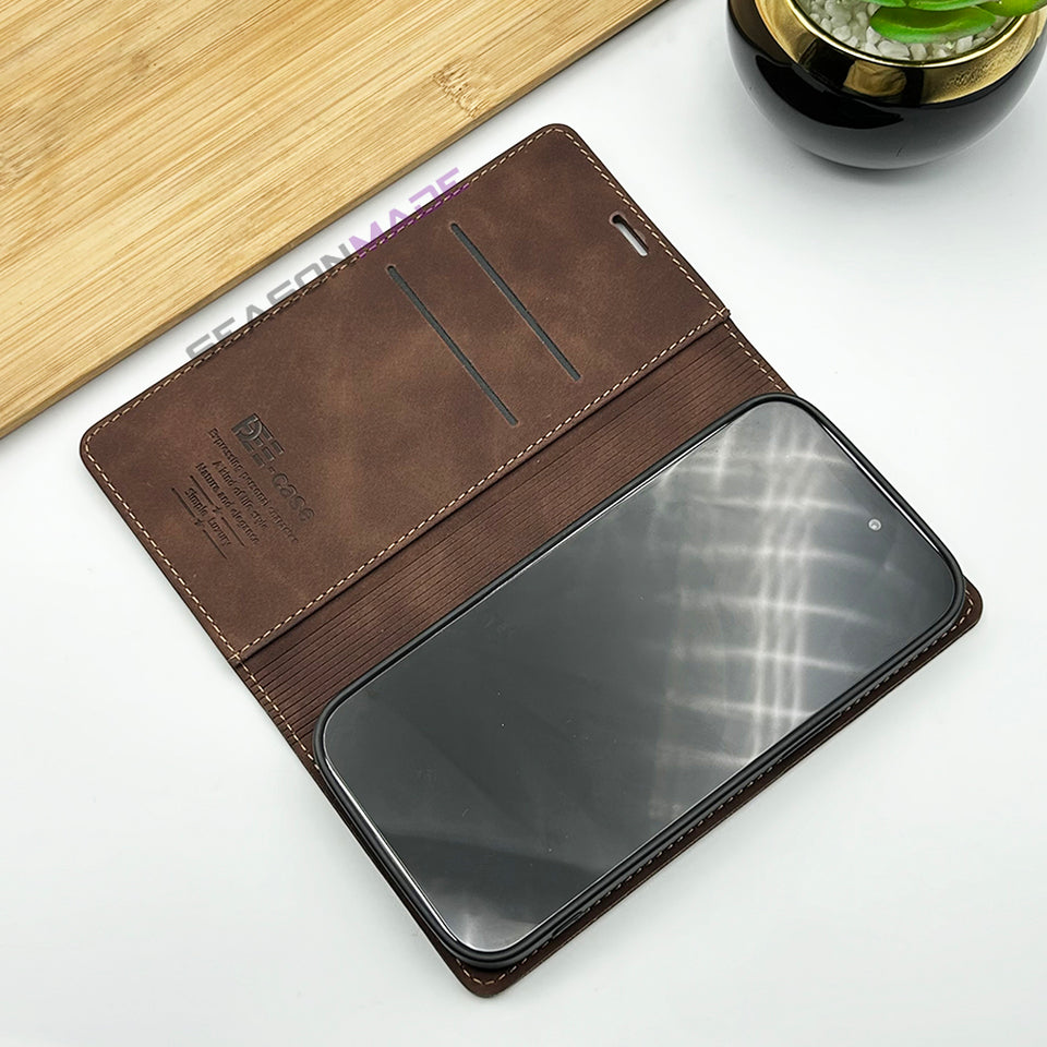 iPhone 15 Series PU Leather Flip Case Cover