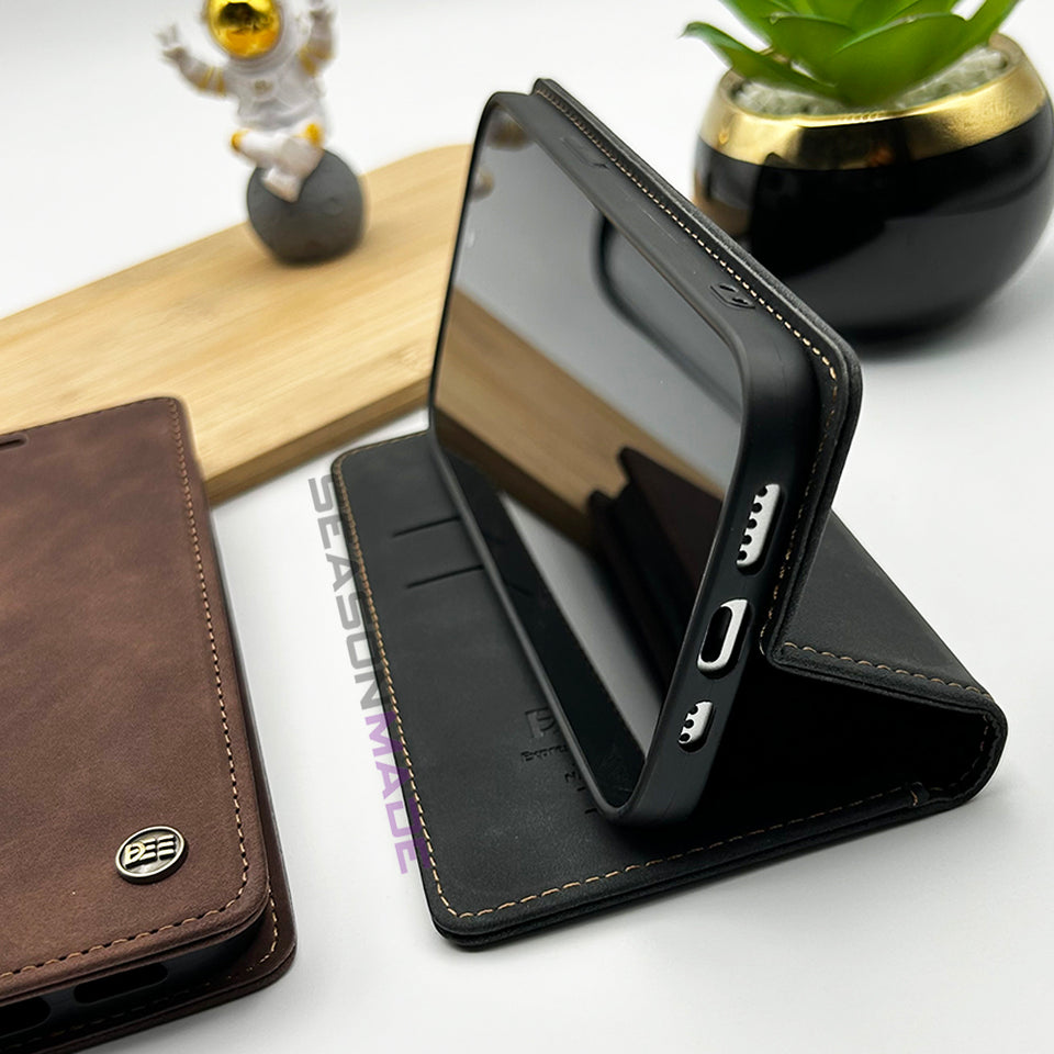 iPhone 15 Series PU Leather Flip Case Cover