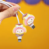 Cute Kawaii Cat Transparent Cable Protector and Adapter Case For iPhone Charger