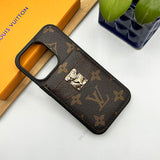 iPhone Luxury Brand Wallet Case Cover Brown