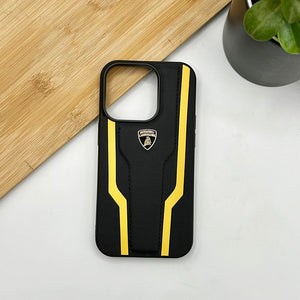 iPhone 15 Series Lambo Yellow Stripe Pattern Case Cover