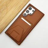 Samsung Galaxy S24 Ultra Premium PU Leather Card Holder Case Cover With Stand