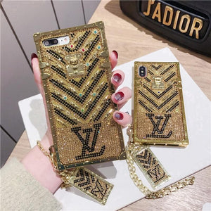iPhone 15 Series Luxury Branded Trunk Gold Phone Case