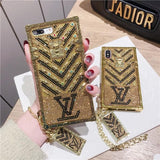 iPhone 15 Series Luxury Branded Trunk Gold Phone Case