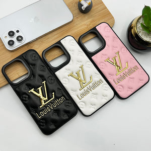 LOUIS VUITTON LV LOGO GOLD BLACK iPhone 14 Pro Max Case Cover