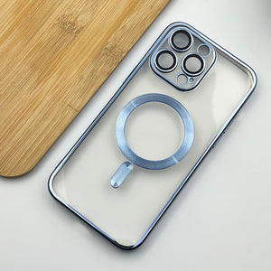 iPhone Luxury Magsafe Magnetic Transparent Phone Case With Lens Protector