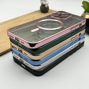 iPhone Luxury Magsafe Magnetic Transparent Phone Case With Lens Protector