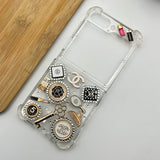 Samsung Galaxy Z Flip 5 CC Make Up Diamond TPU Transparent Case Cover