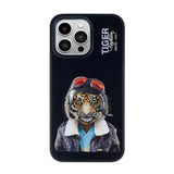 iPhone 15 Series Luxury Santa Barbara Leather Tiger Series Back Cover