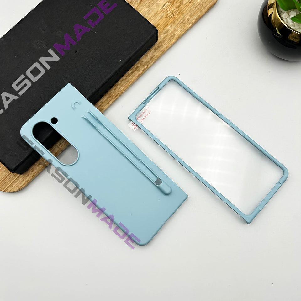 Samsung Galaxy Z Fold 5 Pastel Silk Hard Shell Pen Holder Case Cover