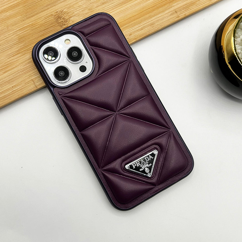 iPhone Luxury Puffer Triangular Case Cover