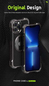 R-Just Aluminium Carbon Fiber Case For iPhone 13 Pro Max Clearance Sale