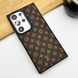 Samsung Galaxy S23 Ultra Luxury Brand Black Border Case Cover Brown