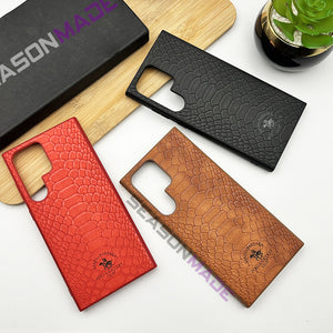 Samsung Galaxy S23 Ultra Santa Barbara Polo Leather Croc Pattern Case Cover