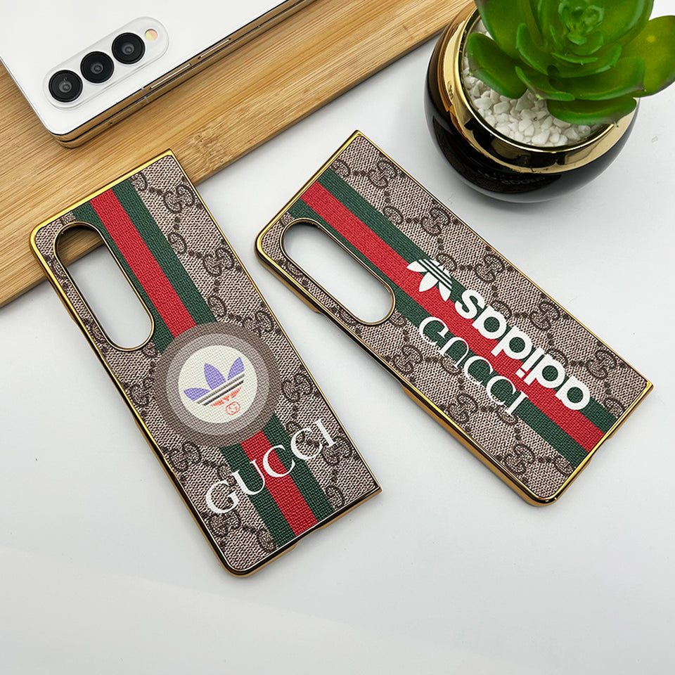 Samsung Galaxy Z Fold 4 Luxury Branded Design Chrome Plated Case Cover