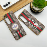 Samsung Galaxy Z Fold 4 Luxury Branded Design Chrome Plated Case Cover