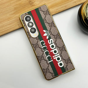 Samsung Galaxy Z Fold 4 Luxury Branded Design Chrome Plated Case Cover