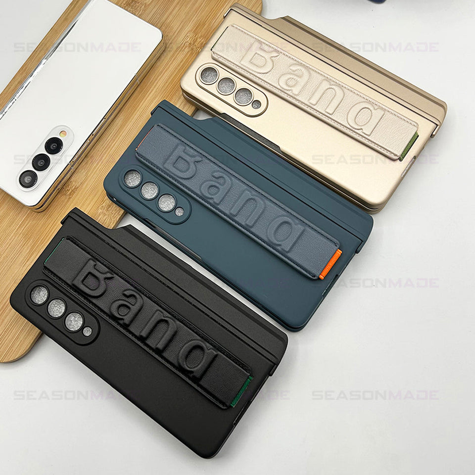Samsung Galaxy Z Fold 3 Kicktand Wristband Case Pen Holder & Front Screen Guard