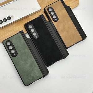 Samsung Galaxy Z Fold 4 Leather Case with Kickstand And Capacitive Pen Holder
