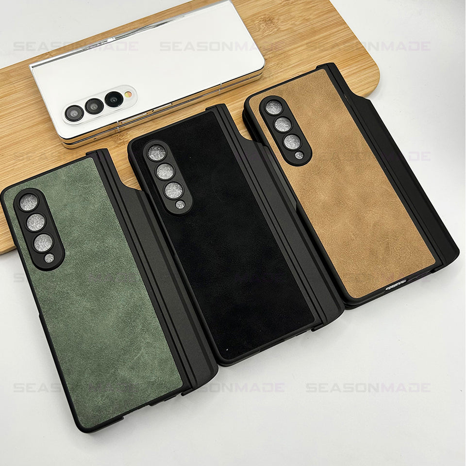 Samsung Galaxy Z Fold 4 Leather Case with Kickstand And Capacitive Pen Holder