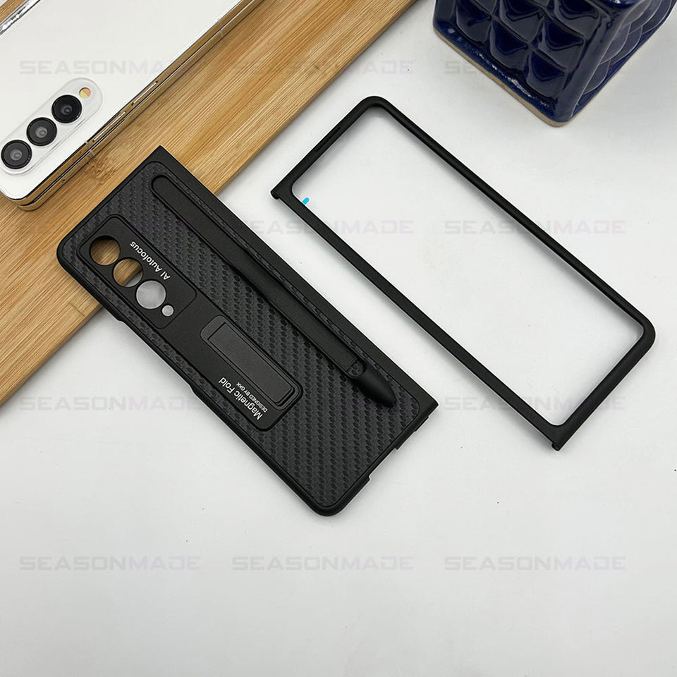 Samsung Galaxy Z Fold 3 Case With S Pen Slot Leather Pocket Clearance Sale