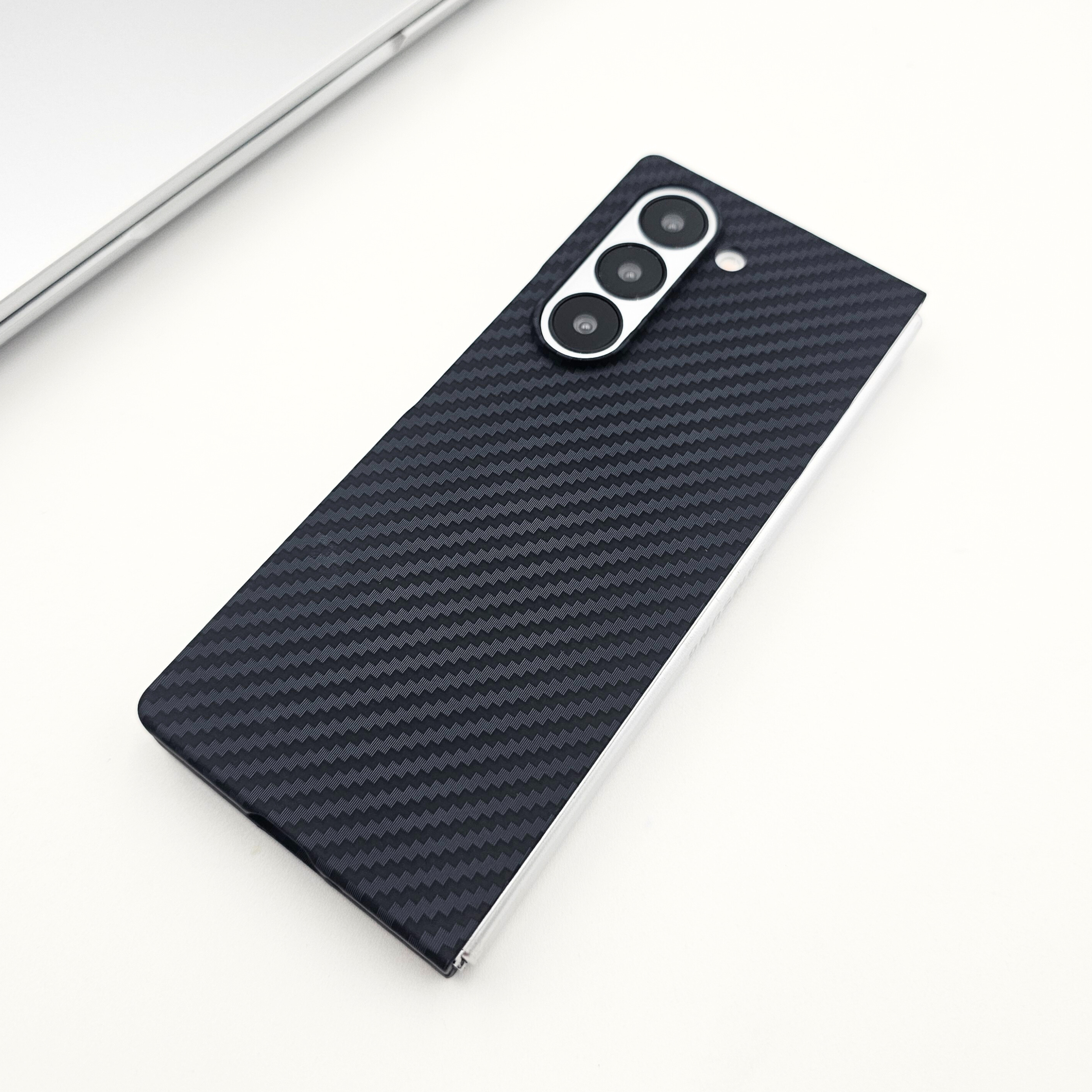 Samsung Galaxy Z Fold 6 Black Premium Slim Case | Rare Aramid Texture Finish | Real Carbon Fibre Feel | Hidden MagSafe