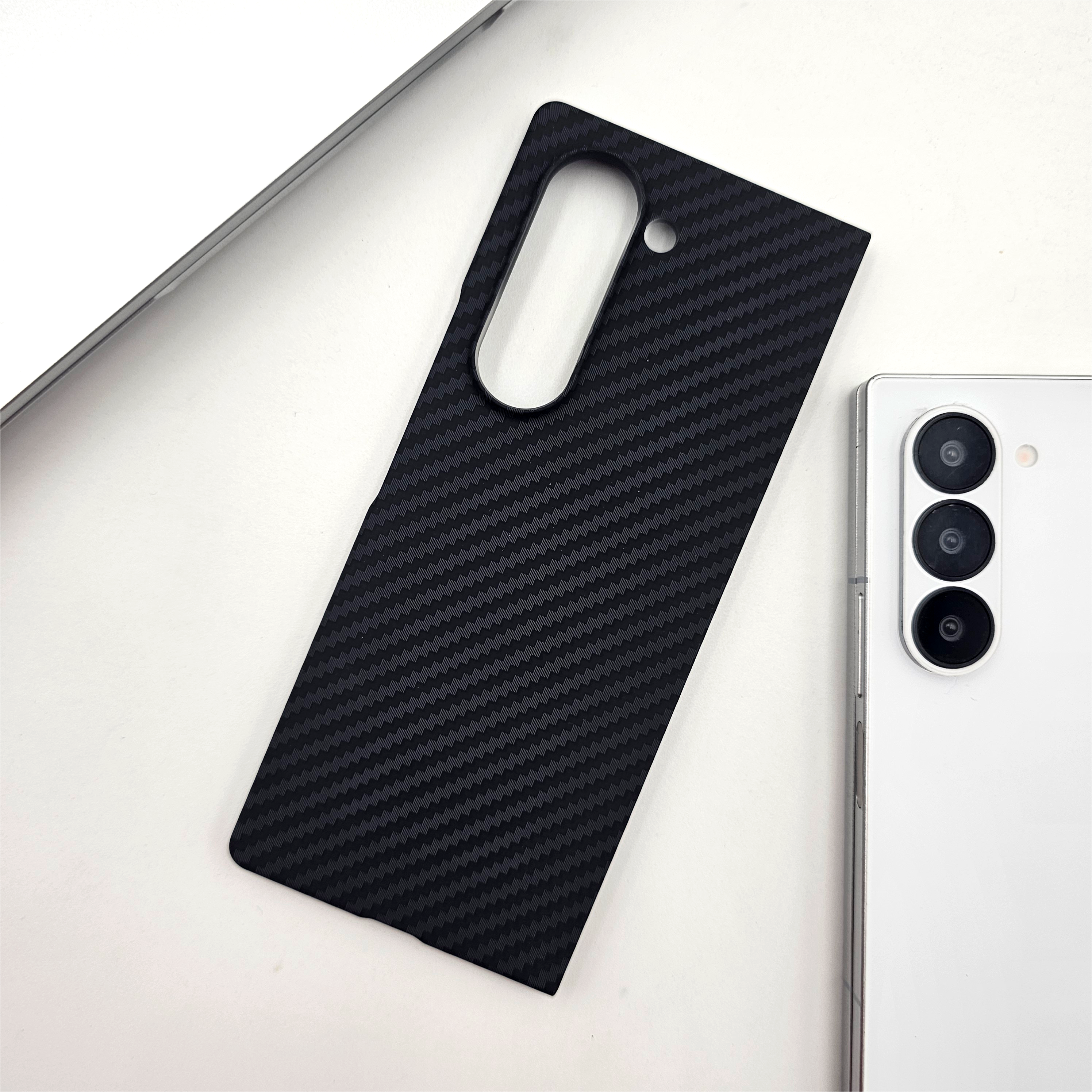 Samsung Galaxy Z Fold 6 Black Premium Slim Case | Rare Aramid Texture Finish | Real Carbon Fibre Feel | Hidden MagSafe