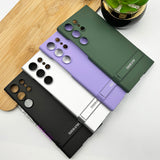 Samsung Galaxy S23 Ultra Matte Finish Camera Protection Kickstand Case Cover