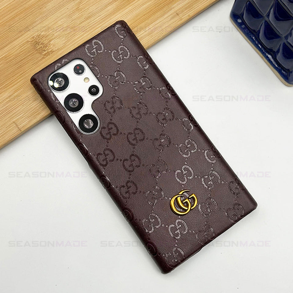 Samsung Galaxy S22 Ultra Luxury GG Fashion Leather Brand Case Cover