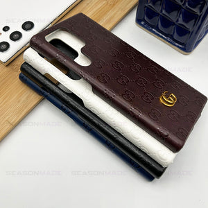 Samsung Galaxy S23 Ultra Luxury GG Fashion Leather Brand Case Cover
