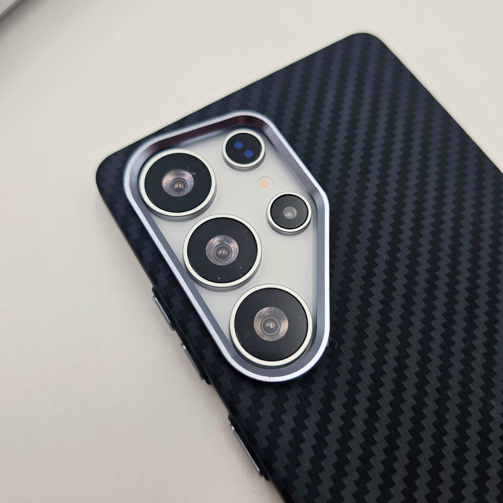 Samsung Galaxy S24 Ultra Black Premium Slim Case | Rare Aramid Texture Finish | Real Carbon Fibre Feel | Hidden MagSafe