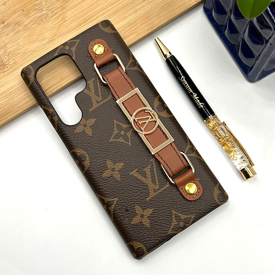 Samsung Galaxy S23 Ultra Luxury Brand Strap Belt Holder Case