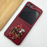 Samsung Galaxy Z Flip 5 Santabarbara Polo Jockey Leather Stitched Case Clearance Sale