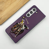 Samsung Galaxy Z Fold 5 Santabarbara Polo Jockey Leather Stitched Case