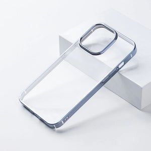 iPhone 15 Series Crystal Clear Chrome Electroplated Bumper Case Cover