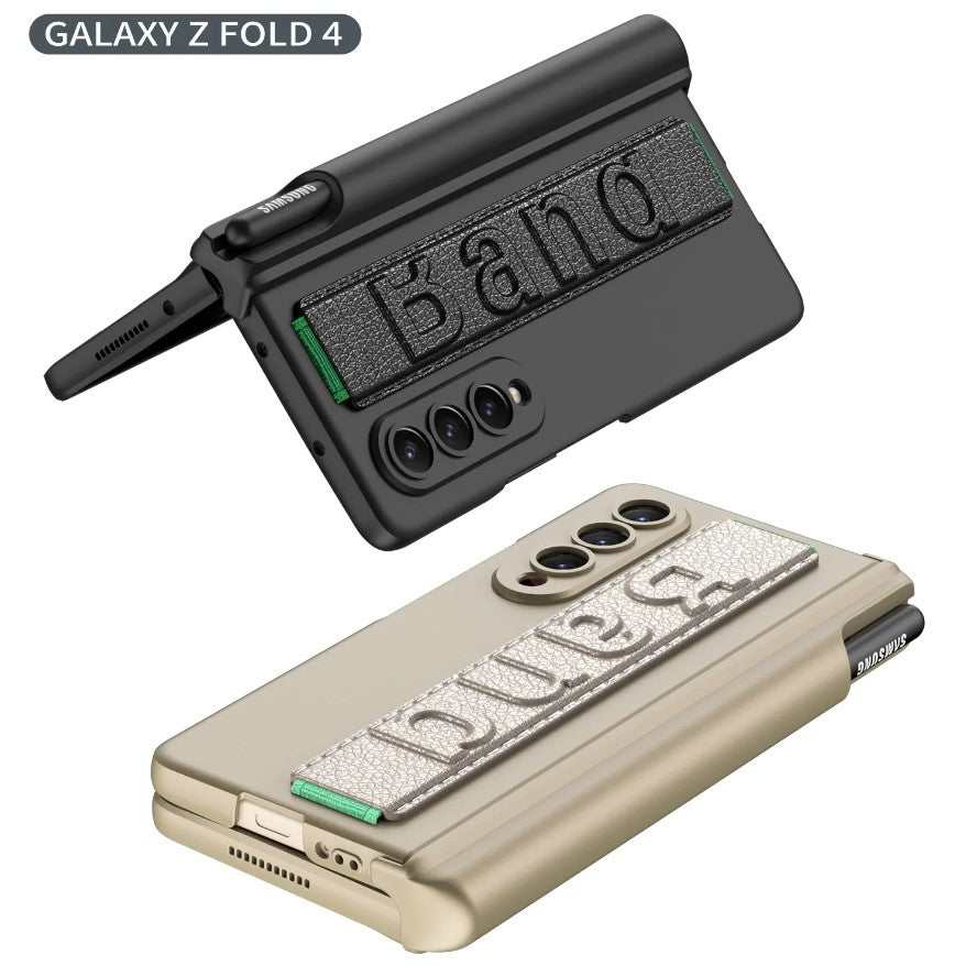 Samsung Galaxy Z Fold 3 Kicktand Wristband Case Pen Holder & Front Screen Guard