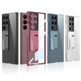Samsung Galaxy S24 Ultra Transparent Slim Case Cover With Kickstand