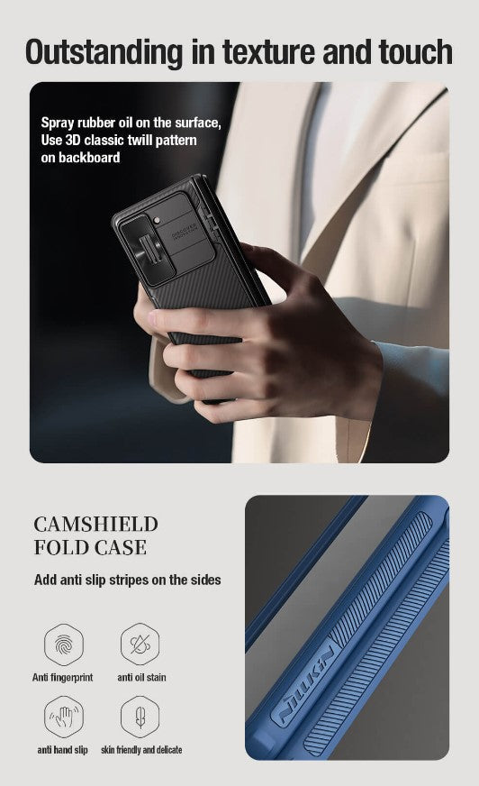 Samsung Galaxy Z Fold 5 Nillkin Camshield Camera Protective Case With S Pen Holder Green