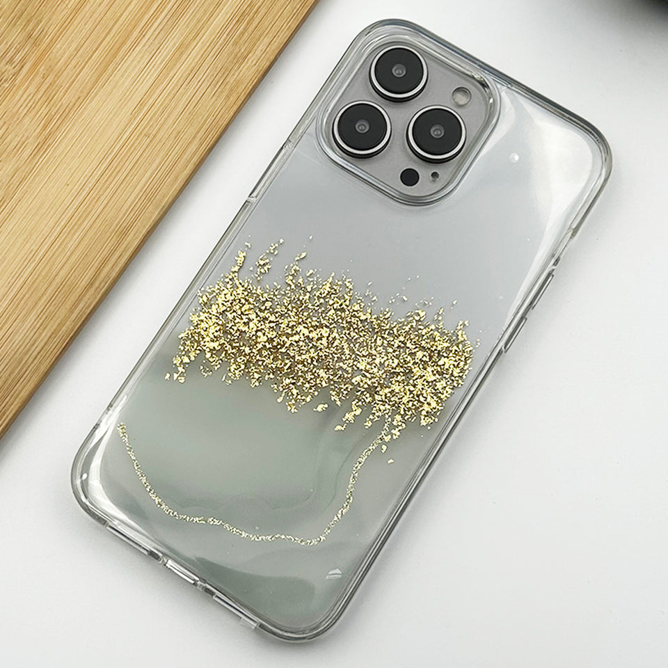 iPhone 15 Series TPU Marble Glitter Shimmer Case Cover