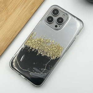 iPhone 15 Series TPU Marble Glitter Shimmer Case Cover