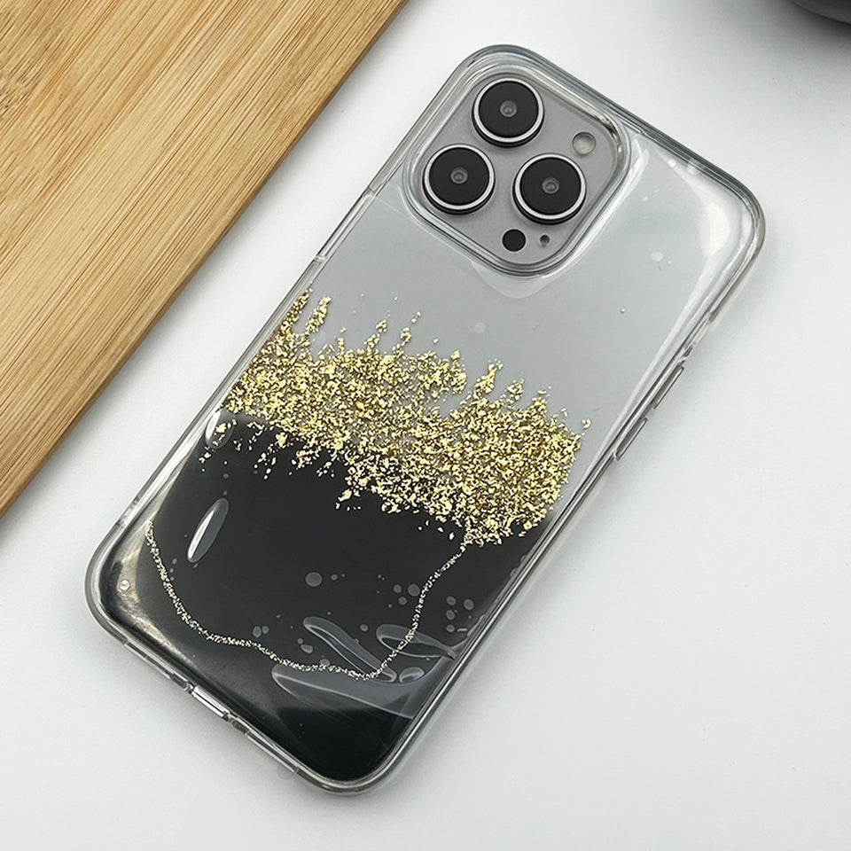 iPhone 15 Series TPU Marble Glitter Shimmer Case Cover