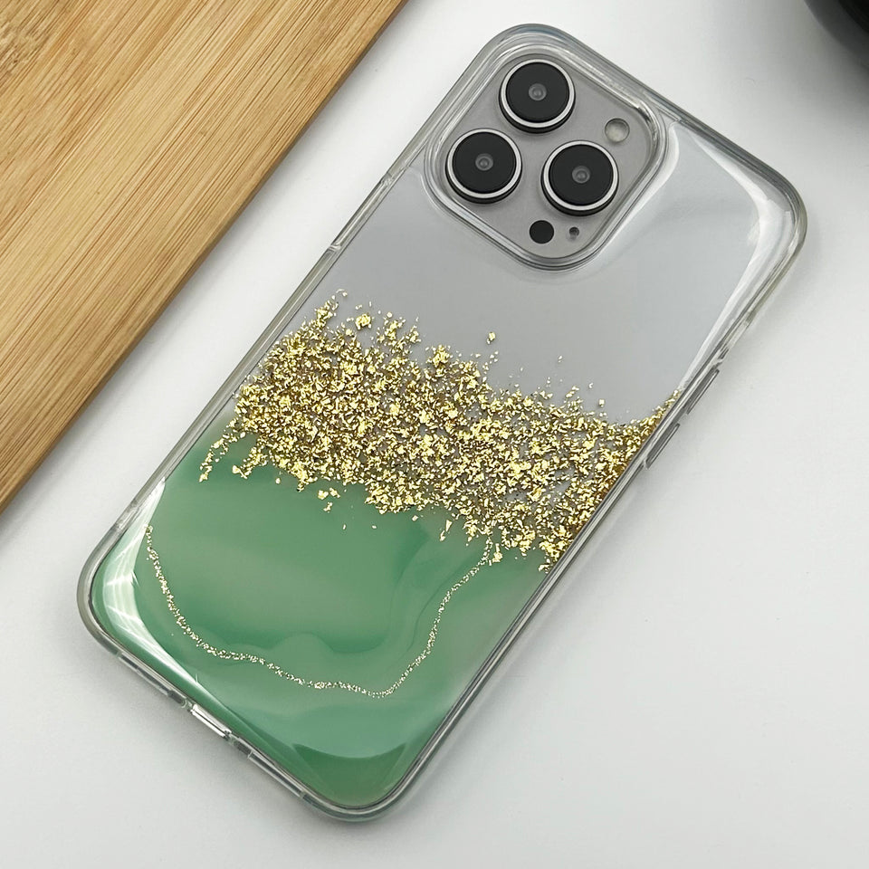 iPhone 15 Series TPU Marble Glitter Shimmer Case Cover
