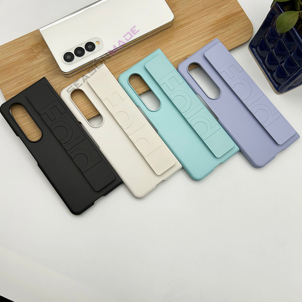 Samsung Galaxy Z Fold 4 Silk Hard Shell Strap Holder Case