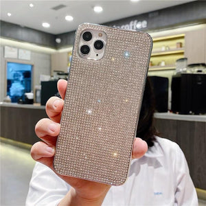 iPhone 15 Series Luxury Silver Diamond Case Cover