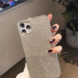 iPhone 15 Series Luxury Silver Diamond Case Cover