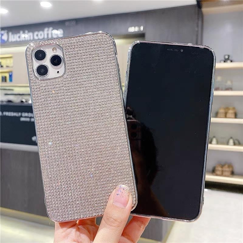 iPhone 15 Series Luxury Silver Diamond Case Cover