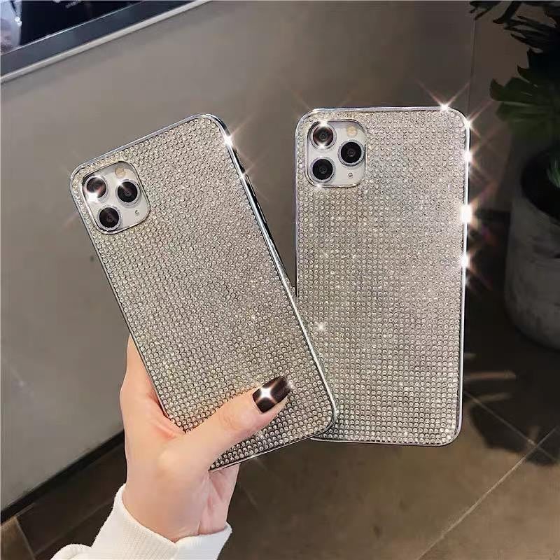 iPhone 15 Series Luxury Silver Diamond Case Cover