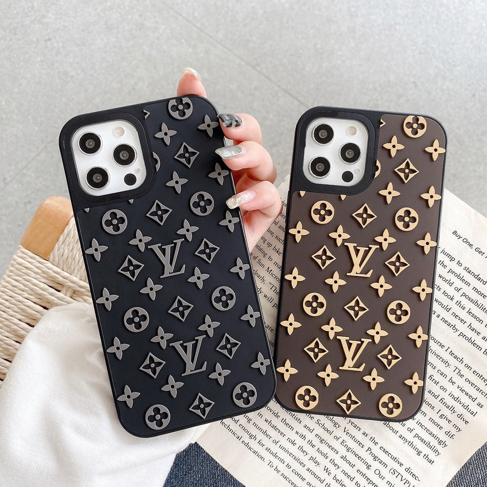 iPhone 15 Series Luxury Brand 3D Pattern Silicone Case Cover